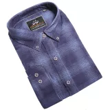 Chemise velour manche longue bleue de 3XL à 6XL