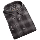 Chemise velour manche longue gris anthracite de 3XL à 6XL