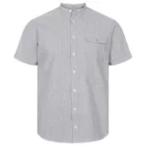 Chemise lin manches courtes col mao Ligné bleu marine de 2XL à 8XL