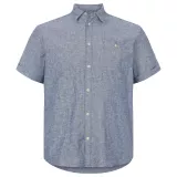 Chemise lin manches courtes mélange de bleu clair de 2XL à 8XL