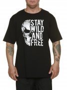 T-shirt manche courte noir de 3XL à 8XL - Stay Wild and Free