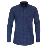 Chemise manche longue marine petit motif blanc rouge de 2XL à 5XL