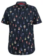 Chemise bleu marine manche courte de 3XL à 6XL - Guitares 