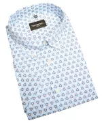Chemise bleue turquoise avec motifs manches courtes