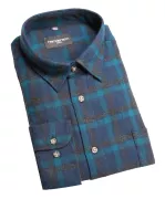 Chemise flanelle à carreaux carreaux marine pétrole 