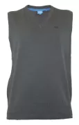 Pull sans manche col en V gris Charcoal de 2XL à 3XL