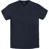 T-shirt Col en V avec poche bleu marine