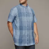Chemise manches courtes Grands carreaux bleu 5XL