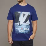 T-shirt imprimé nautique manches courtes bleu marine