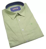 Chemise fantaisie manches longues petits carreaux vert de 3XL à 8XL
