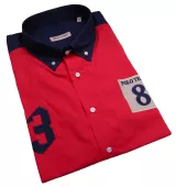 Chemise manches courtes Marine et Rouge 