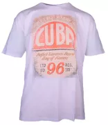 T-shirt Cuba blanc effet vintage