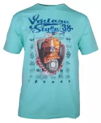 T-shirt imprimé scooter rétro vert menthe