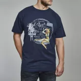T-shirt bleu marine imprimé 3XL pin-up rétro Club Tropic