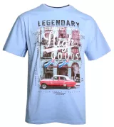 T-shirt imprimé bleu clair Cuba rétro