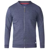 Cardigan zippé bleu marine rayé manches longues