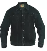 Veste en jean noir délavé coupe droite extensible