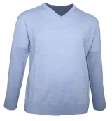 Pull V bleu clair de 3XL à 6XL