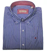 Chemise bleu marine Rayures verticales