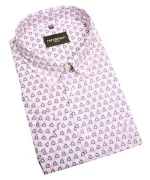 Chemise rose avec motifs manches courtes