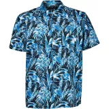 Chemise Hawaii bleu à motif feuillage