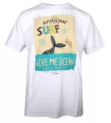 T-shirt surf blanc motif Venice Beach 