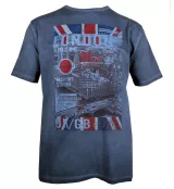 T-shirt London effet délavé bleu denim 
