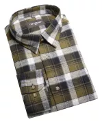 Chemise flanelle à carreaux carreaux vert olive