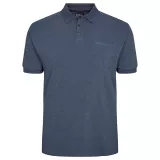Polo piquet bleu denim avec poche