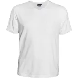 T-shirt col V blanc avec poche poitrine