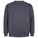 Pull col rond Mélange de gris brodé discret