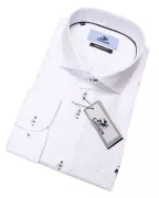 Chemise blanche pointes bleues manches longues