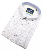 Chemise tropicale blanche extensible et stylée