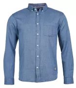 Chemise petits carreaux bleu manches longues