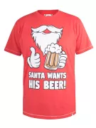 T-shirt Noël humour Duke rouge Santa bière