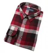Chemise manche longue flanelle carreaux bordeaux de 2XL à 5XL