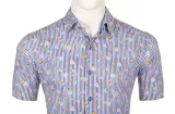 Chemise lignée bleu manche courte de 3XL à 6XL