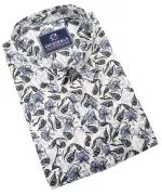 Chemise tropicale à fleurs bleue taille 5XL été - XXL4YOU