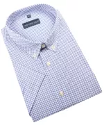 Chemise manche courte motifs bleue de 2XL à 5XL