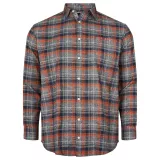 Chemise à carreaux Gris, marine et rouge manches longues