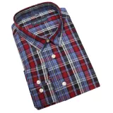Chemise kent manche longue petit carreaux bleu  rouge de 2XL à 5XL