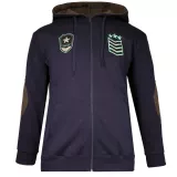 Sweatshirt zippé à capuche bleu marine et vert militaire de 3XL à 8XL