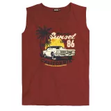 Tshirt Grande Taille sans manche bordeaux du 2XL au 12XL