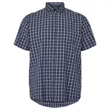 Chemise manche courte carreaux bleu marine et blanc de 2XL à 8XL