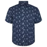 Chemise manche courte lin Fleur Bleu de 2XL à 8XL