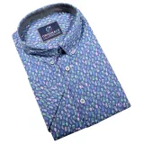 Chemise bleue manche courte motifs ananas de 3XL à 6XL