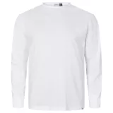 T-shirt long manche col rond blanc confort