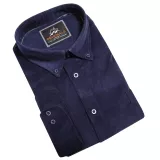 Chemise velour manche longue bleu marine de 3XL à 6XL