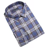 Chemise manche longue carreaux bleu, blanc et orange Flanelle de 2XL à 5XL