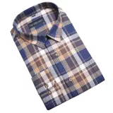 Chemise manche longue carreaux bleu ocre Flanelle de 2XL à 5XL